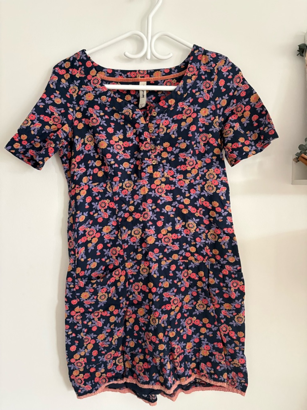 Weird fish - S - Women’s Navy Floral Short Sleeve Dress